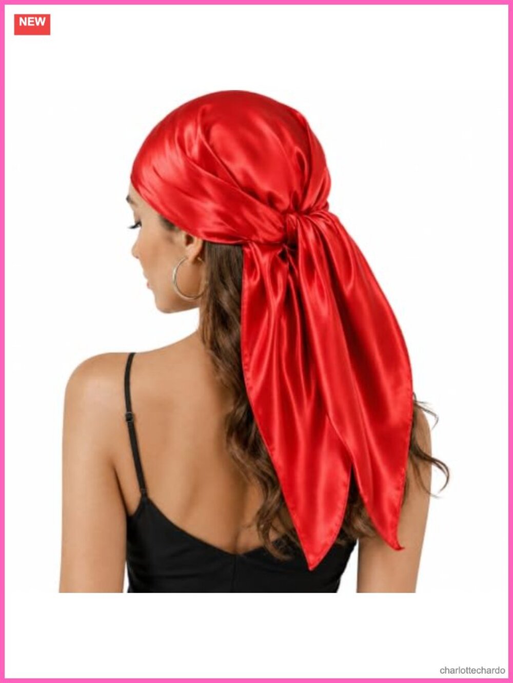 Polyester Satin Square Scarf 35 Inch Head Wrap Bandana for Women